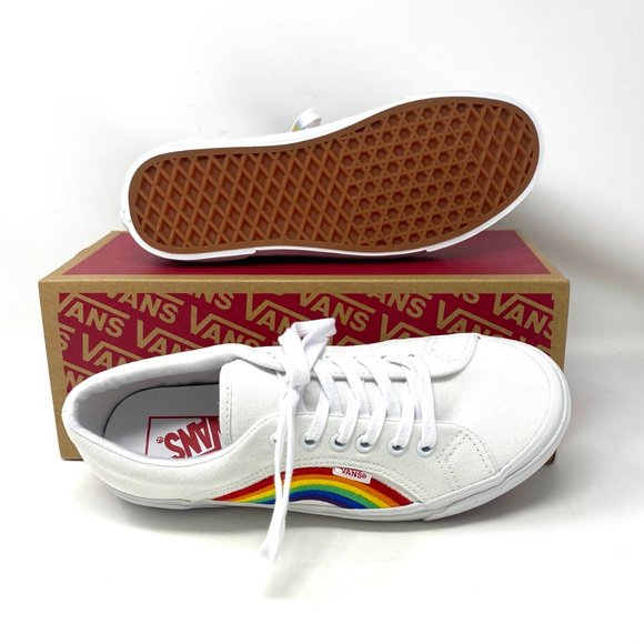 Vans Mens Sneakers LAMPIN 86 DX LGBTQIA White Canvas Rainbow Size VN0A54FC4GQ - Picture 2 of 11